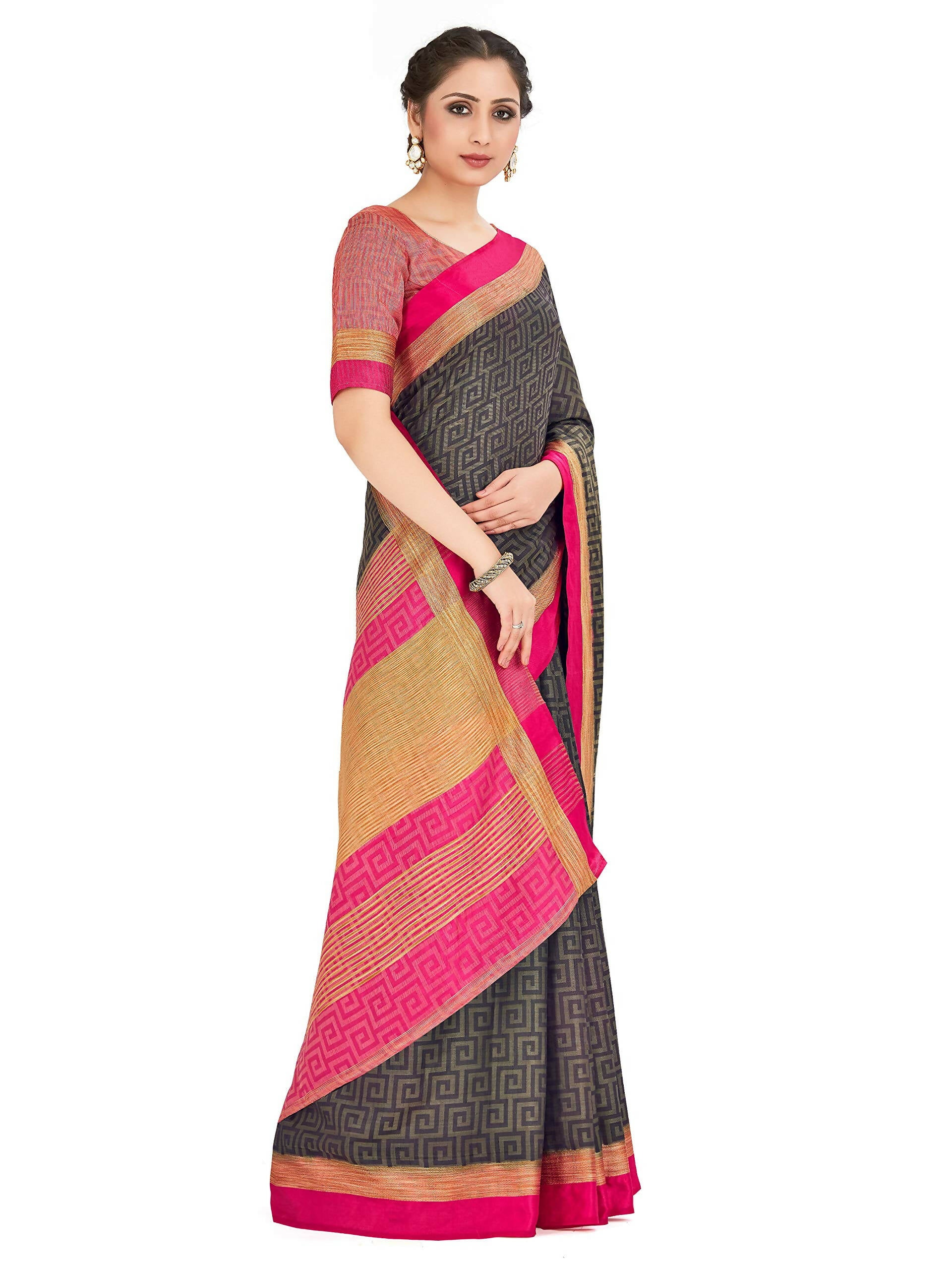 Mimosa Women's Banarasi Silk Black Saree - Distacart