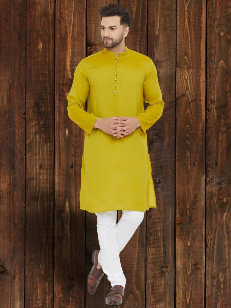 Even Apparels Yellowish Green Wedding Kurta - Green - Distacart
