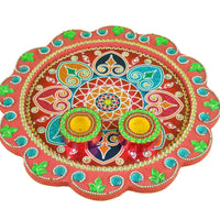 Thumbnail for Kundan HandiKrafts Mdf Flower Pooja Thali - Red - Distacart