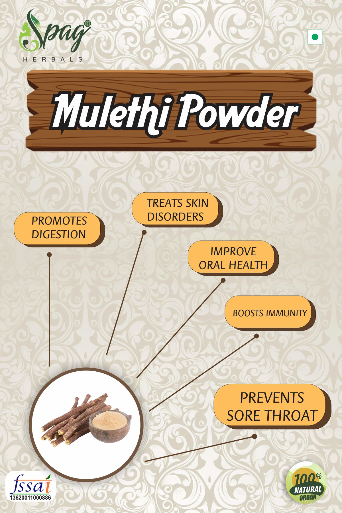 Spag Herbals Mulethi Powder - Distacart