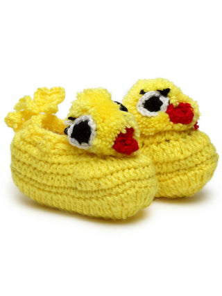 Chutput Kids Woollen Hand Knitted Duck Face Detailed Booties - Yellow - Distacart