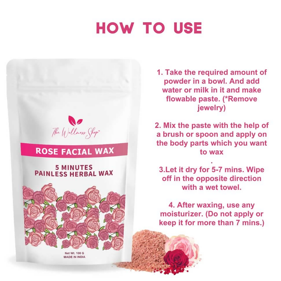 The Wellness Shop Rose Facial Wax Powder - Distacart