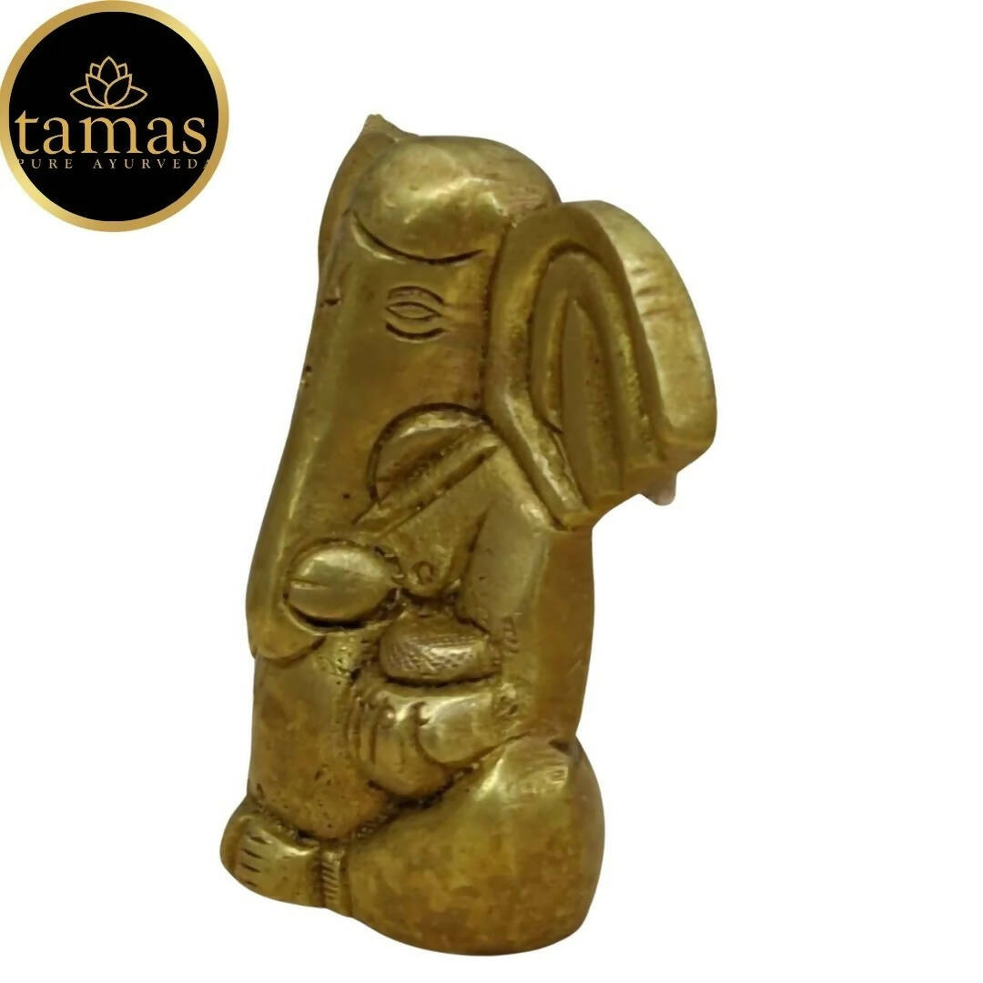Tamas Brass Ganesha Statue for Temple (Golden) - Distacart