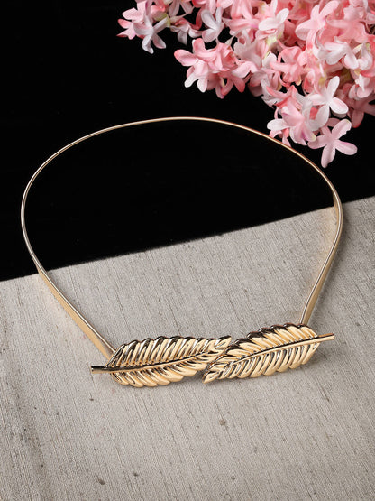 NVR Women Circular Gold Plated Stretchable Metal Belt - Distacart