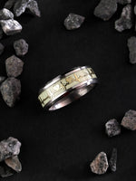 Thumbnail for NVR Men's Rhodium-Plated Silver-Toned Stainless Steel Finger Ring - Distacart