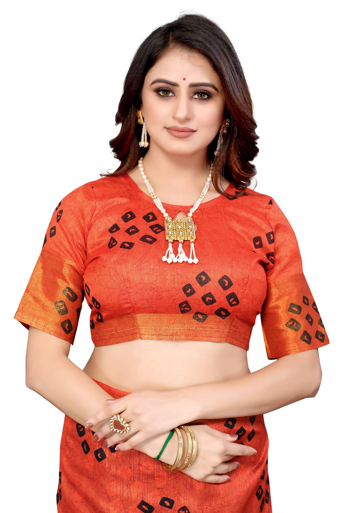 Vamika Ethnic Fire Black Jari Border Linen Saree - Distacart