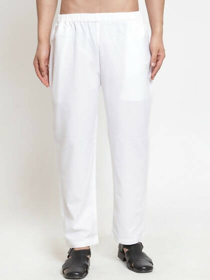 Jompers Men White Solid Pyjamas - Distacart
