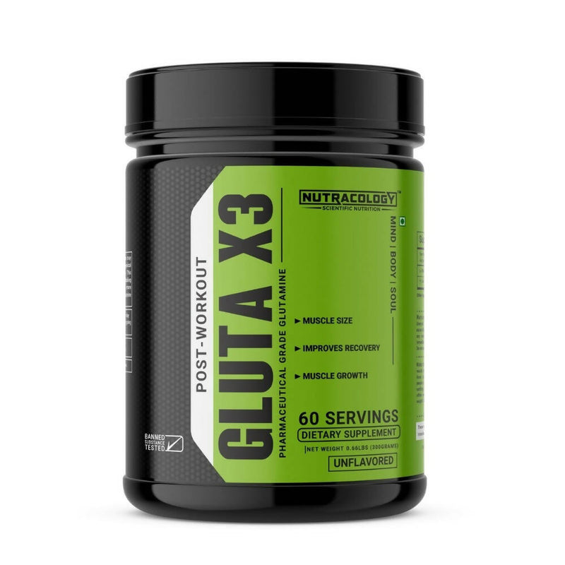 Nutracology Gluta X3 Micronized Glutamine For Muscle Recovery &amp; Strength - Distacart
