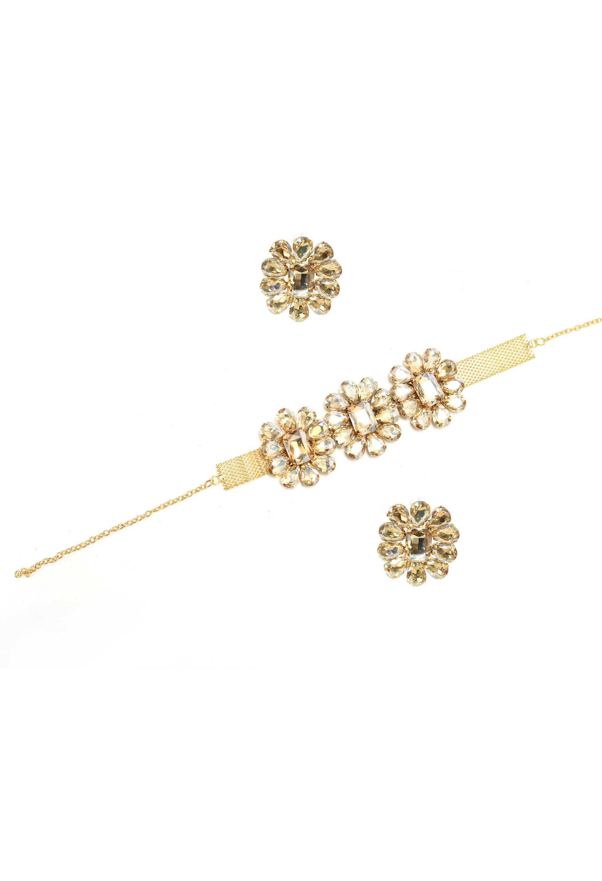Mominos Fashion Joharkamal Gold-Plated Brass Finish Stone Choker For Women & Girls (Golden) - Distacart