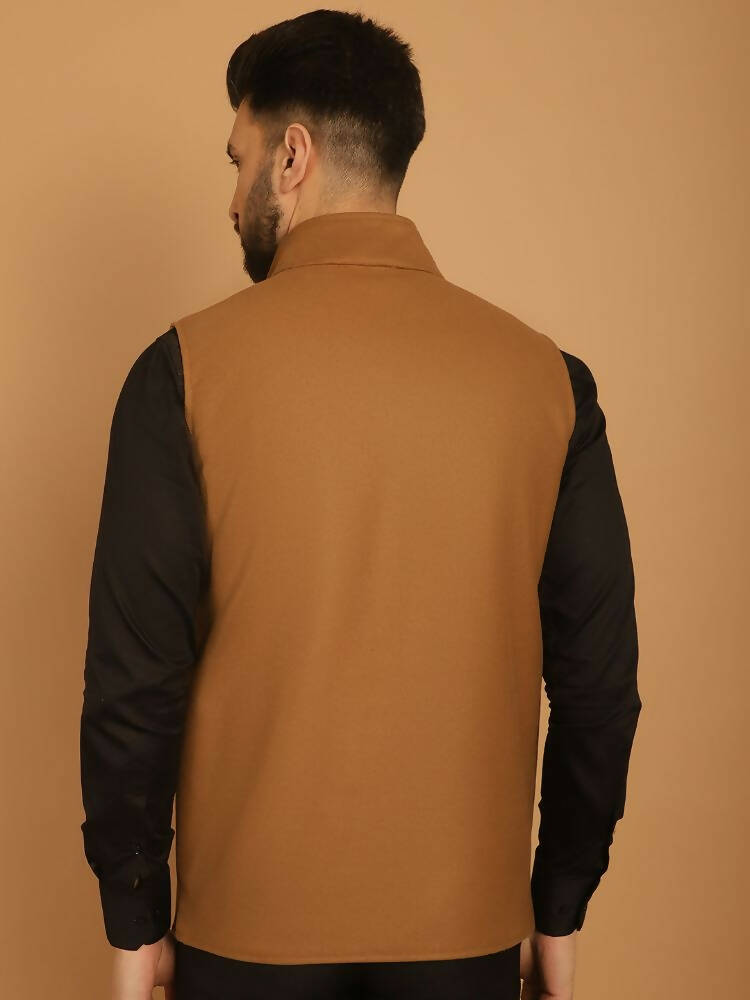 Even Apparels Pure Wool Nehru Jacket - Beige - Distacart