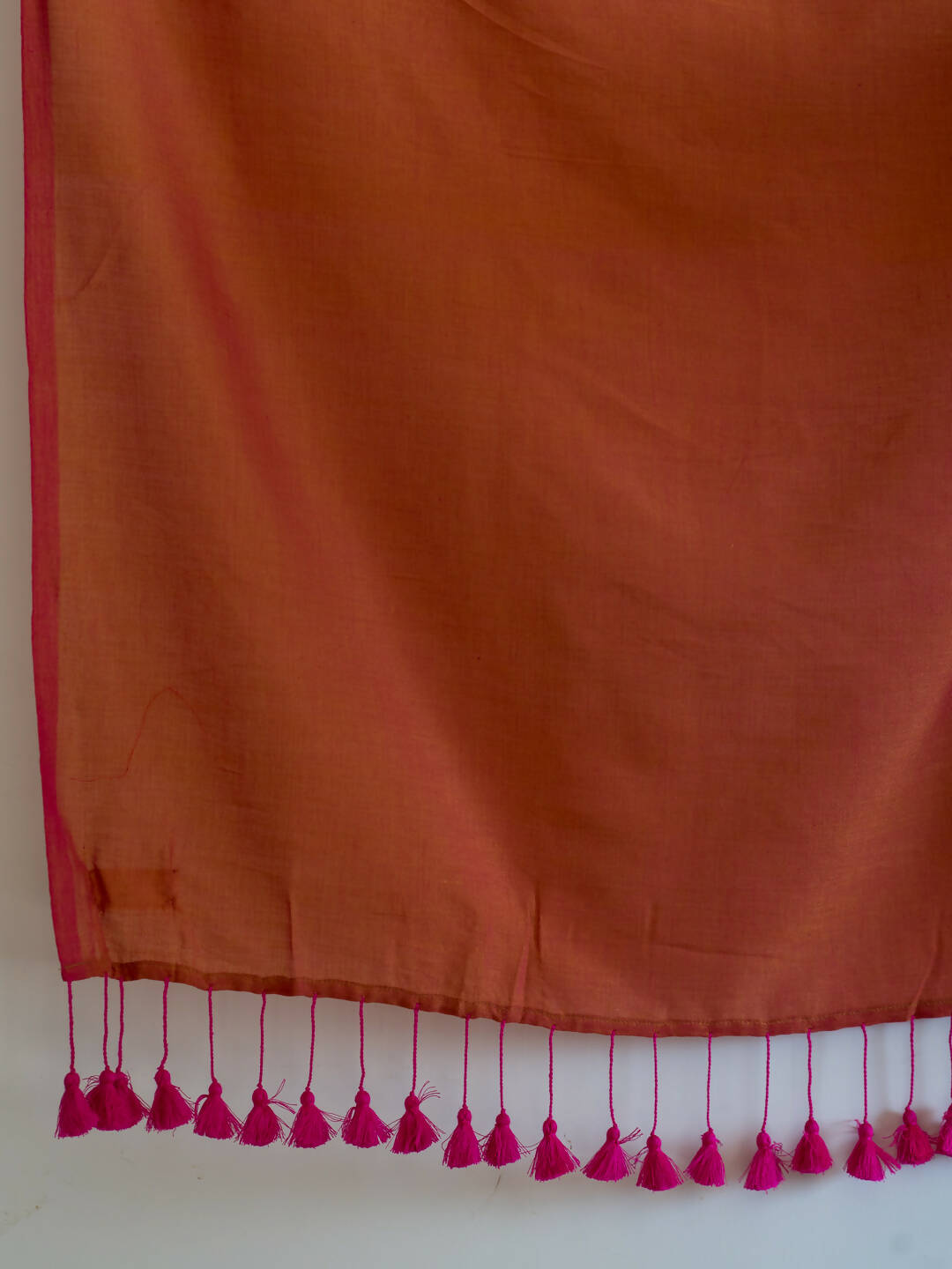 Suta Orange Solid Cotton Blend Saree - Distacart
