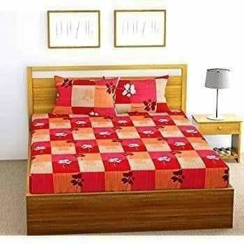 Cotton Double Bedsheet with 2 Pillow Covers - Distacart