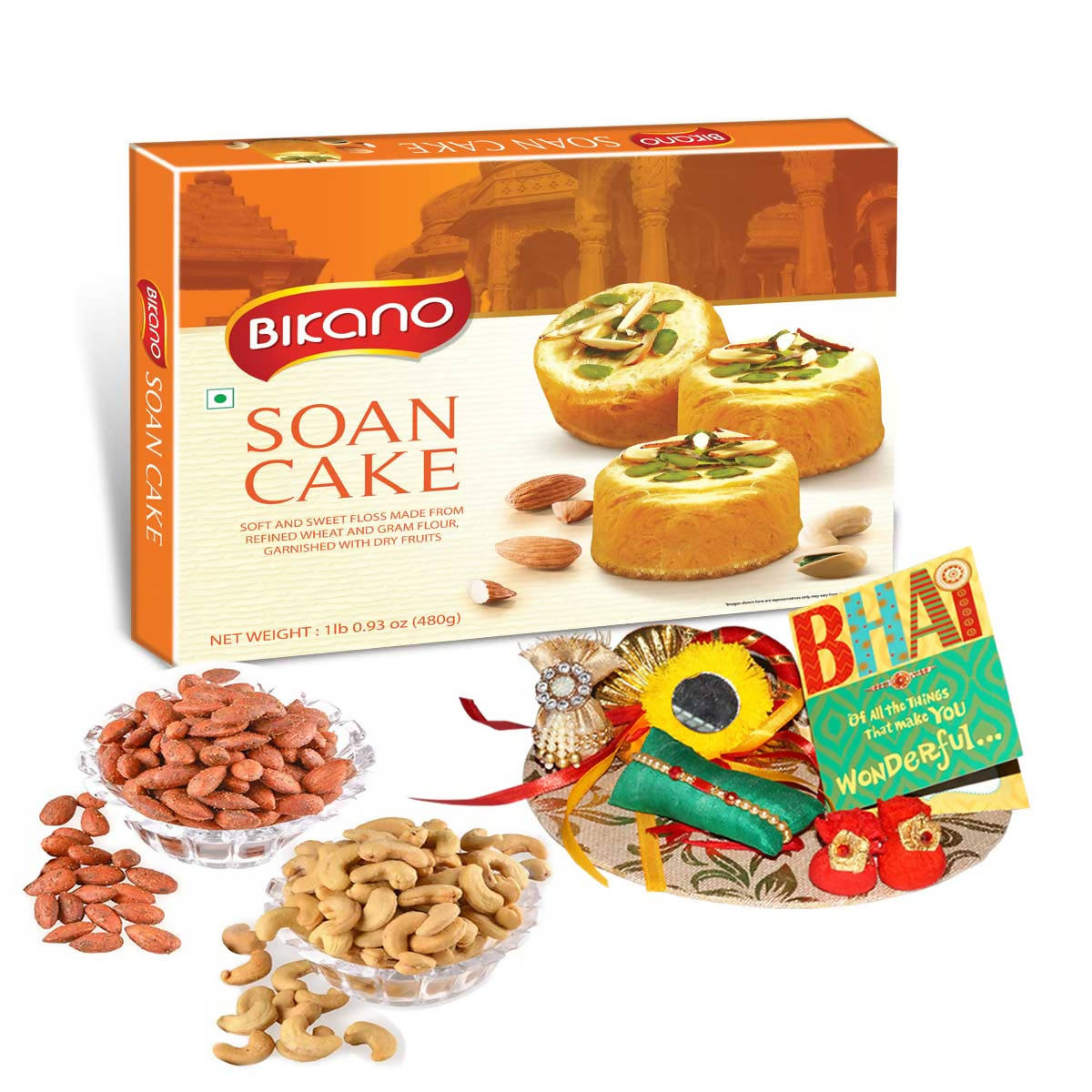Bikano Soan Cake and Dryfruits Rakhi Gifts - Distacart