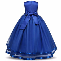 Thumbnail for Asmaani Baby Girl's Royal Blue Color Satin A-Line Maxi Full Length Dress (AS-DRESS_22062) - Distacart