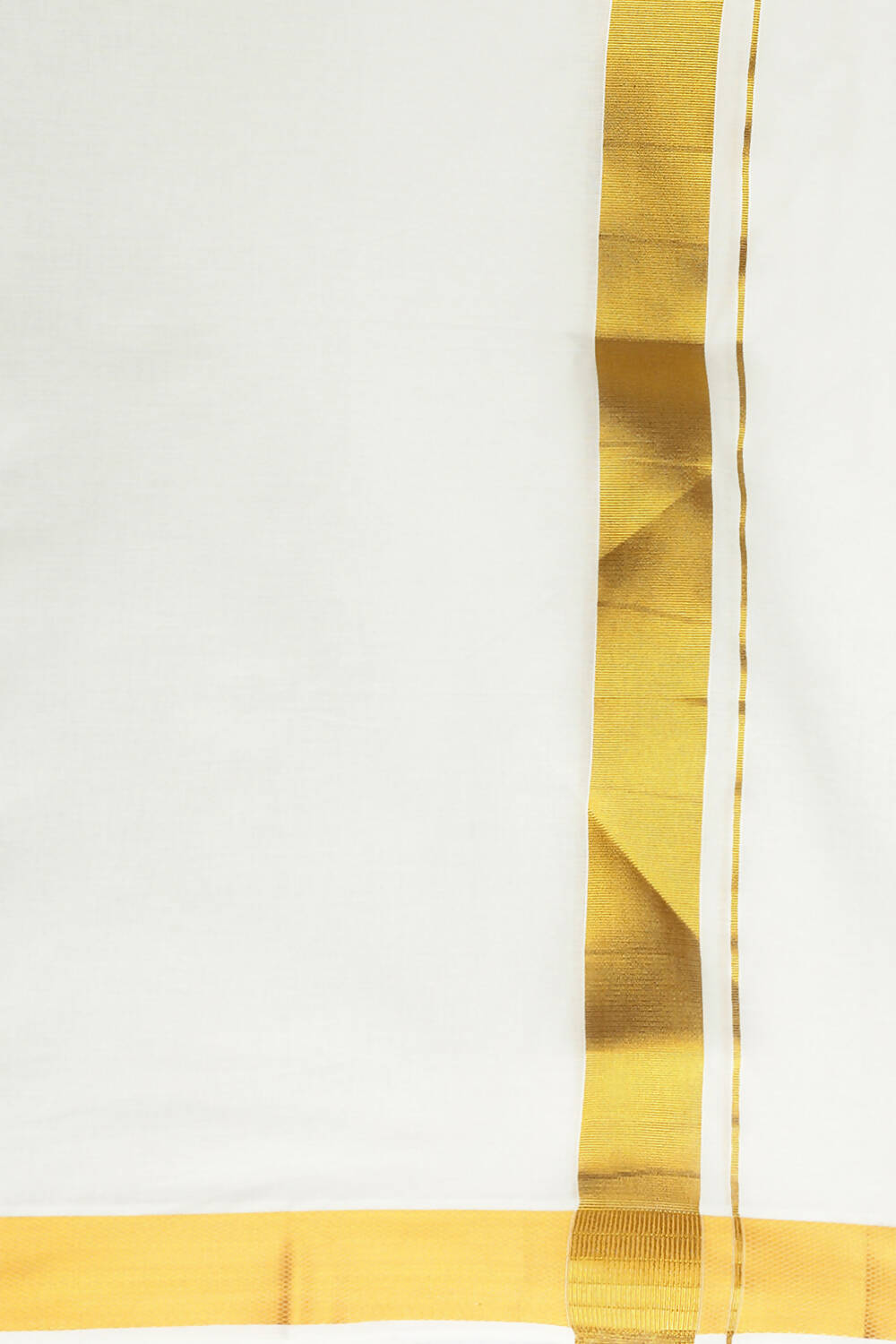 Ramraj Cotton Mens Cotton 1 1/2 " Gold Jari Dhoti - Kora - Distacart
