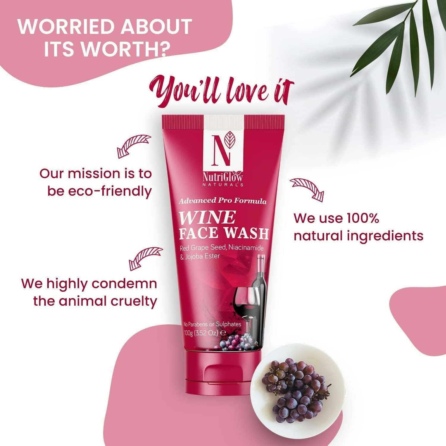 NutriGlow NATURAL'S Advanced Pro Formula Wine Face Wash - Distacart