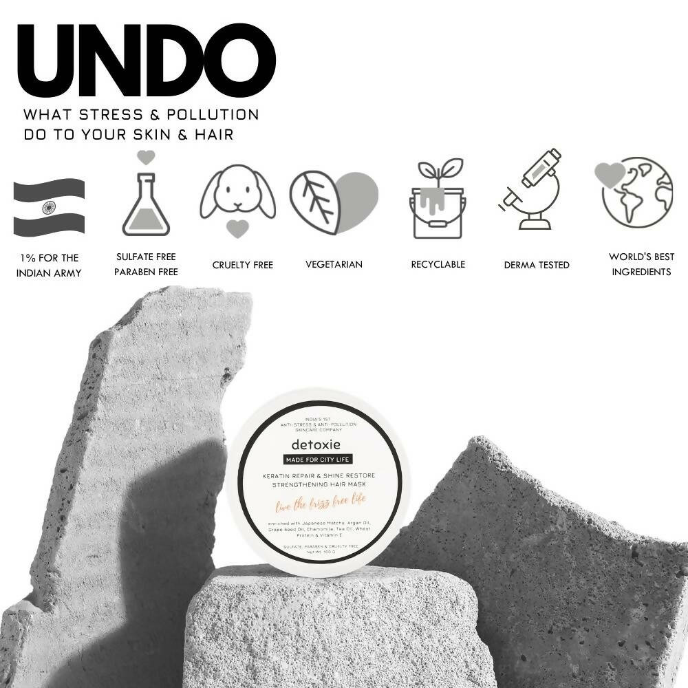 Detoxie Keratin Repair & Shine Restore Strengthening Hair Mask - Distacart