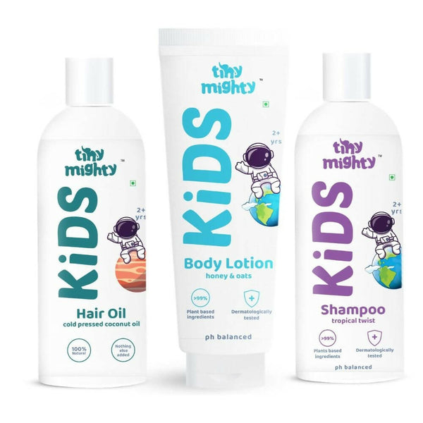 Tiny Mighty Kids Shampoo, Body Lotion And Oil Combo - Distacart