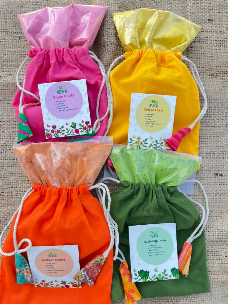 Shuddh Natural Ubtan based Herbal Gulal | Ayurvedic Thandai Powder |Floral Tisane |Natural Honey | Holi Gift Hamper - Distacart