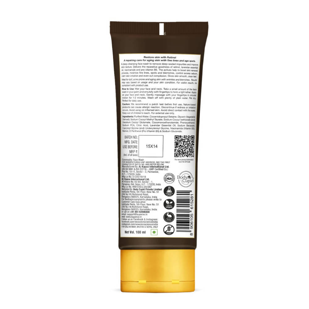 Wow Skin Science Retinol Face Wash - Distacart