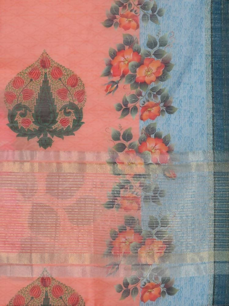 Myshka Women's Traditional Multi Cotton Silk Printed Casual Dupatta