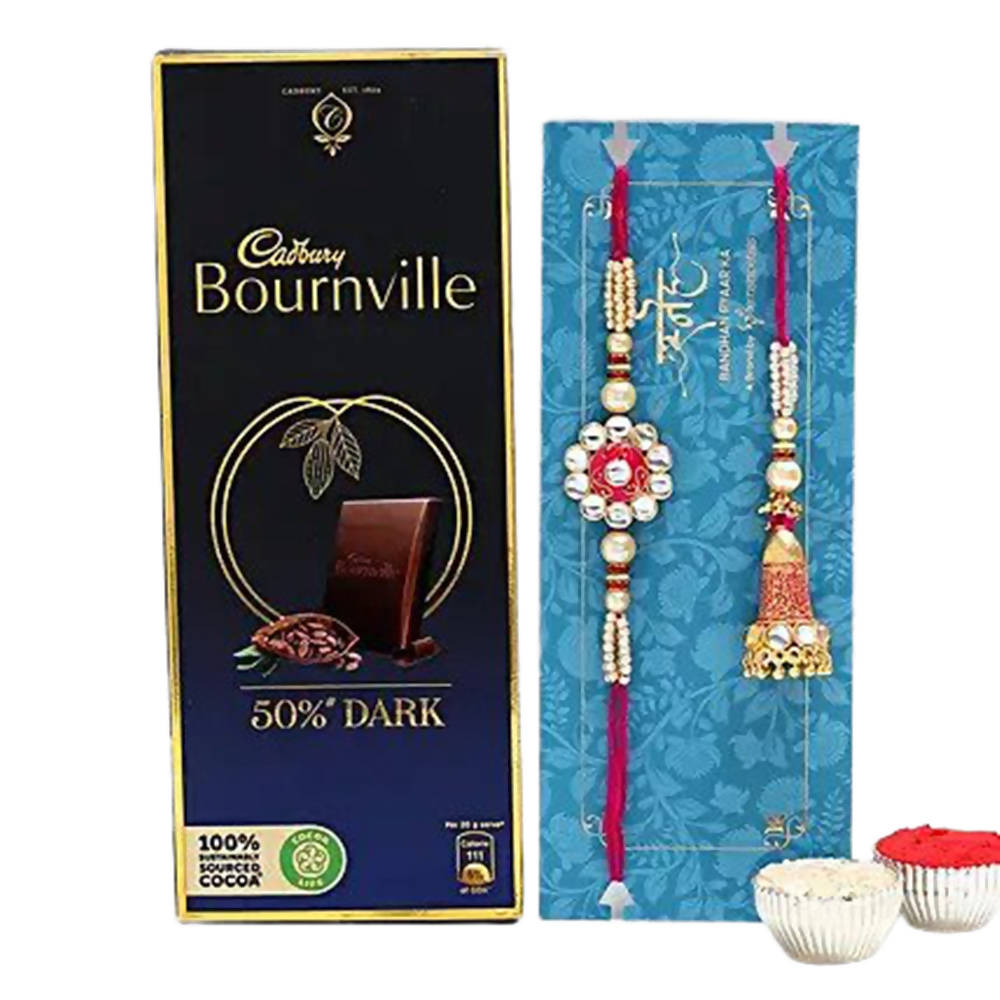 Ethnic Lumba Rakhi Set And Bournville