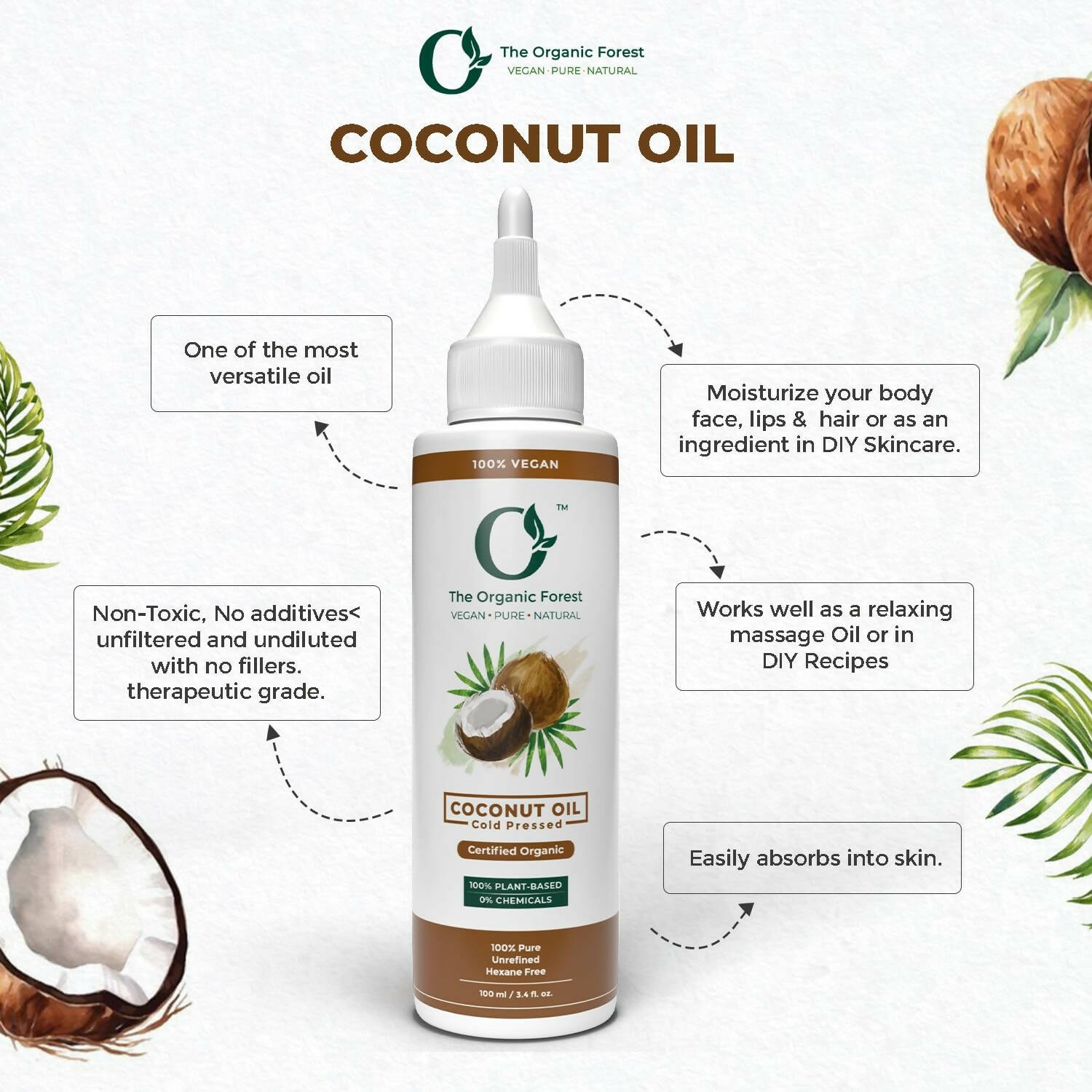 The Organic Forest Cold Pressed Coconut Oil - Distacart