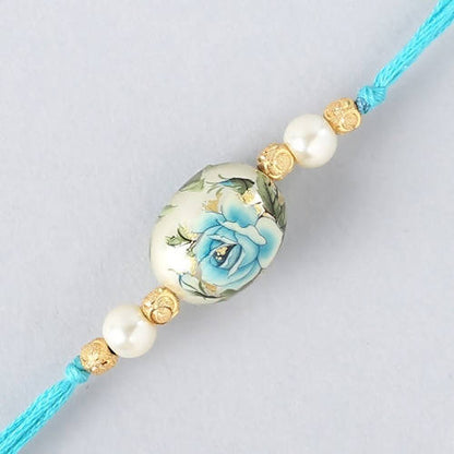 Rose Japanese Stone Rakhi & Almonds Jar in usa