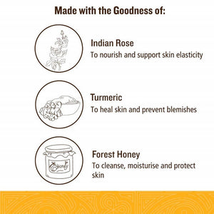 Soultree Indian Rose Face Wash With Turmeric & Honey Ingredients
