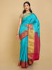 Kalamandir Checked Blue Pashmina Saree