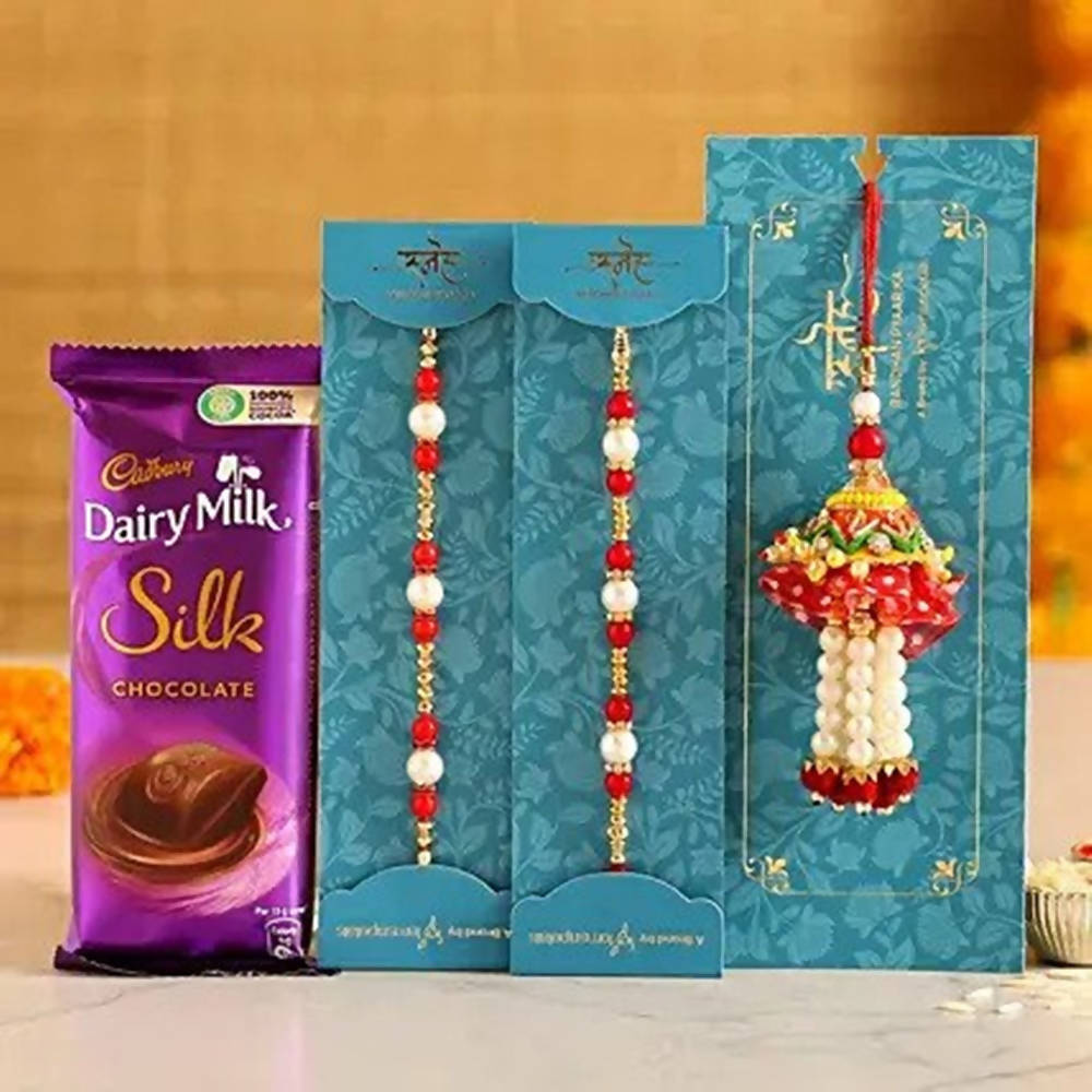 Dairy Milk Silk With Lumba & 2 Pearl Rakhis