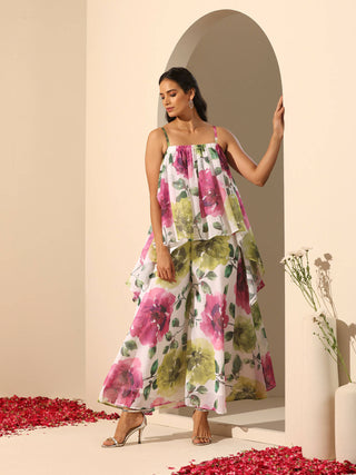 Pomcha Jaipur White Gul Gulistan Coord Set - Distacart