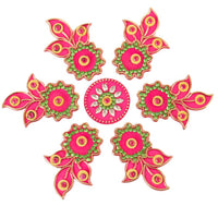 Thumbnail for Kundan HandiKrafts Designer Flowed Rangoli Pink (Baby) - Distacart