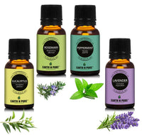 Thumbnail for Earth N Pure Essential Oils (Eucalyptus, Rosemary, Lavender & Peppermint) Combo - Distacart