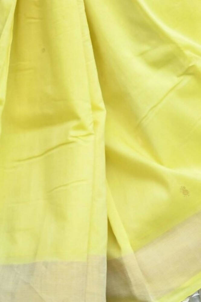 Very Much Indian Handloom Pure Cotton Fresh Yellow Paithani - Distacart