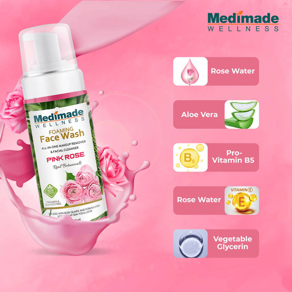 Medimade Wellness Foaming Face Wash With Pink Rose