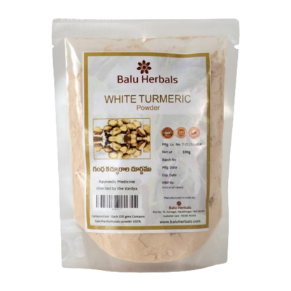 Balu Herbals White Turmeric (Gandha Kachuralu) Powder - Distacart
