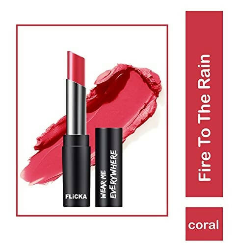 FLiCKA Wear Me Everywhere Creamy Matte Lipstick Fire To The Rain - Peach - Distacart