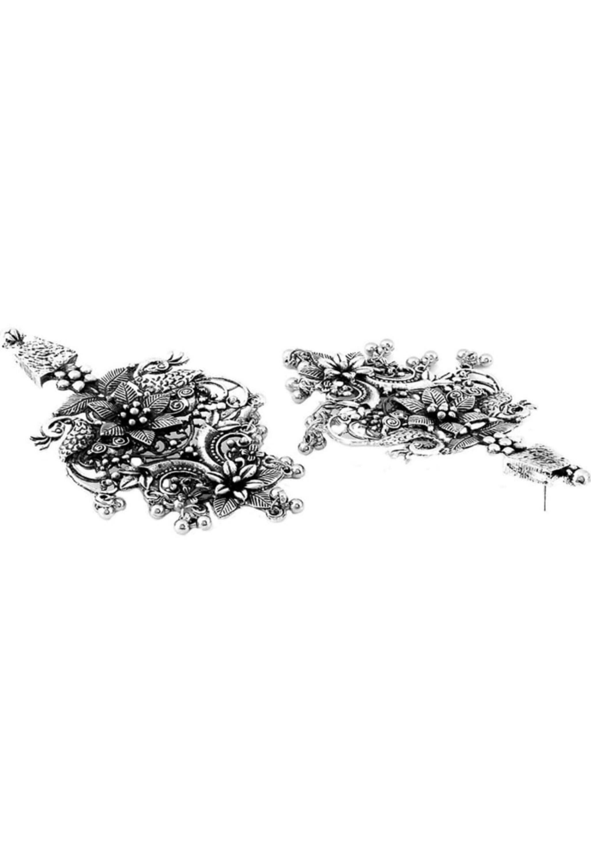 Mominos Fashion Joharkamal Silver-Plated Peacock Design Drop Earrings For Women - Distacart