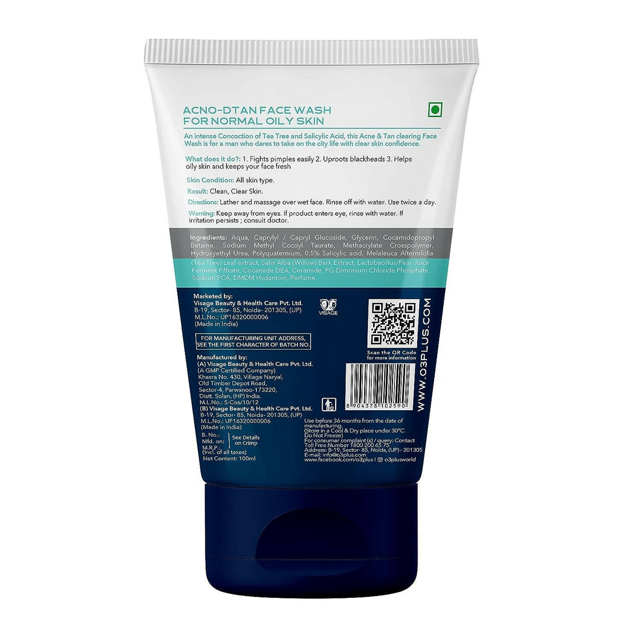 Professional O3+ Alpha Men Acno D-TAN Face Wash with Tea Tree - Distacart