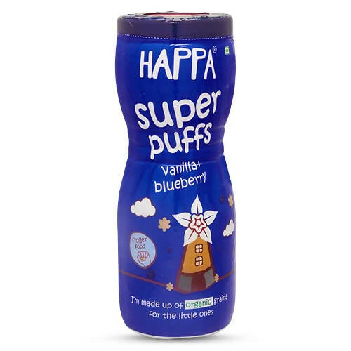 Happa Multigrain Vanilla & Blueberry Melts Super Puffs (8 Months+) - Distacart