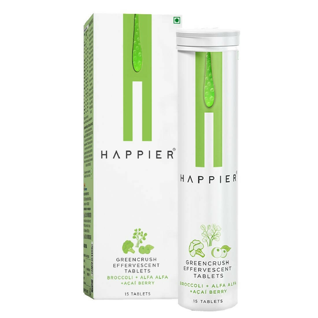 Happier Greencrush Effervescent Tablets - Distacart