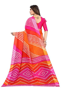 Thumbnail for Vamika Pink Linen Satin Border Saree