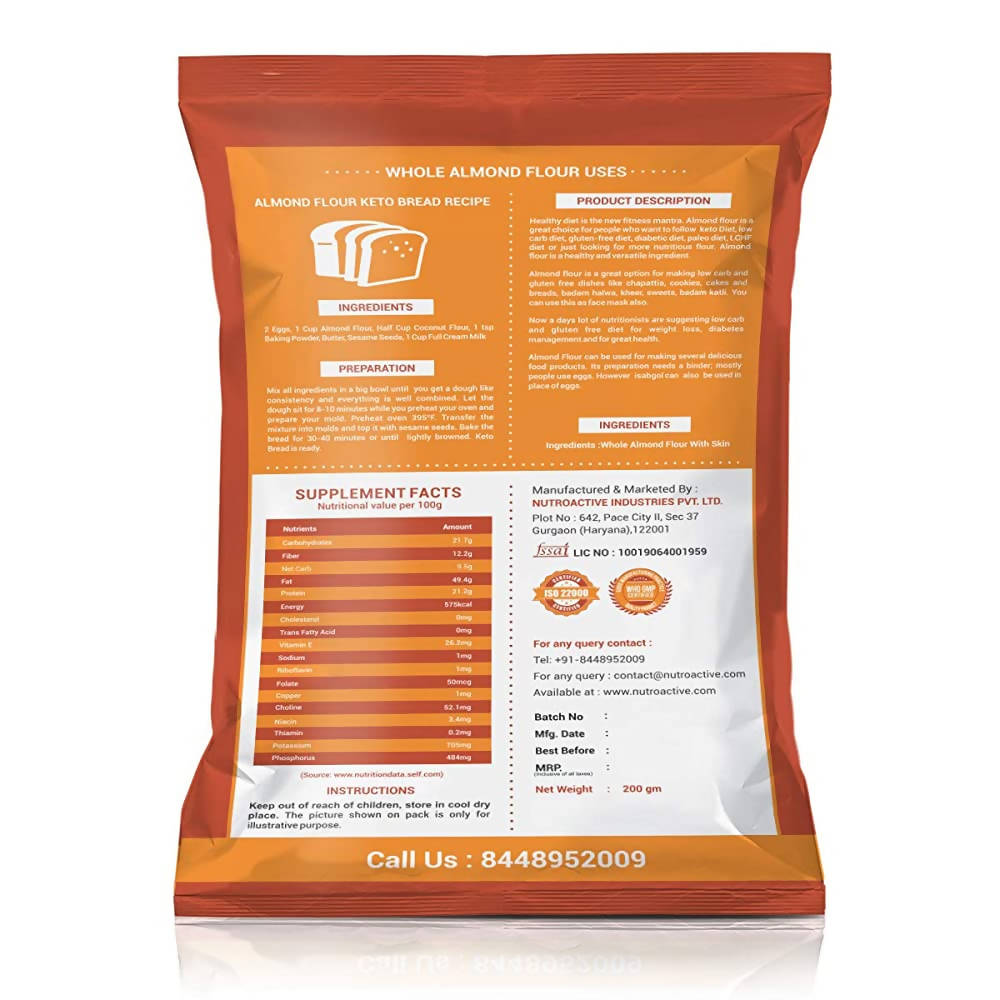 NutroActive Whole Almond Flour with Skin