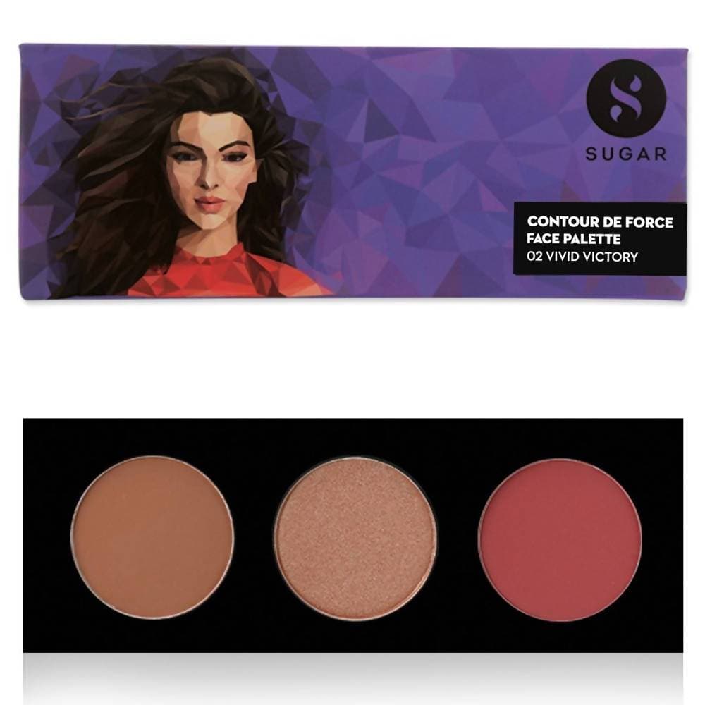 Sugar Cosmetics Contour De Force Face Palette - 02 Vivid Victory - Distacart