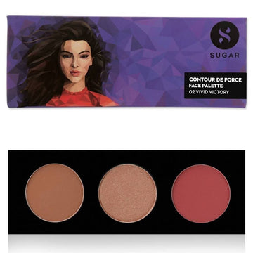 Sugar Cosmetics Contour De Force Face Palette - 02 Vivid Victory - Distacart