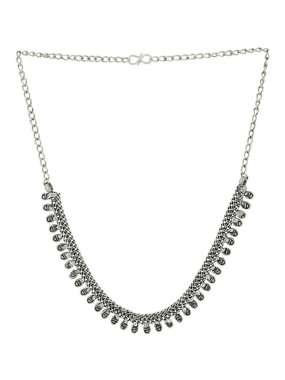 NVR Women Silver-Plated Oxidised Necklace - Distacart