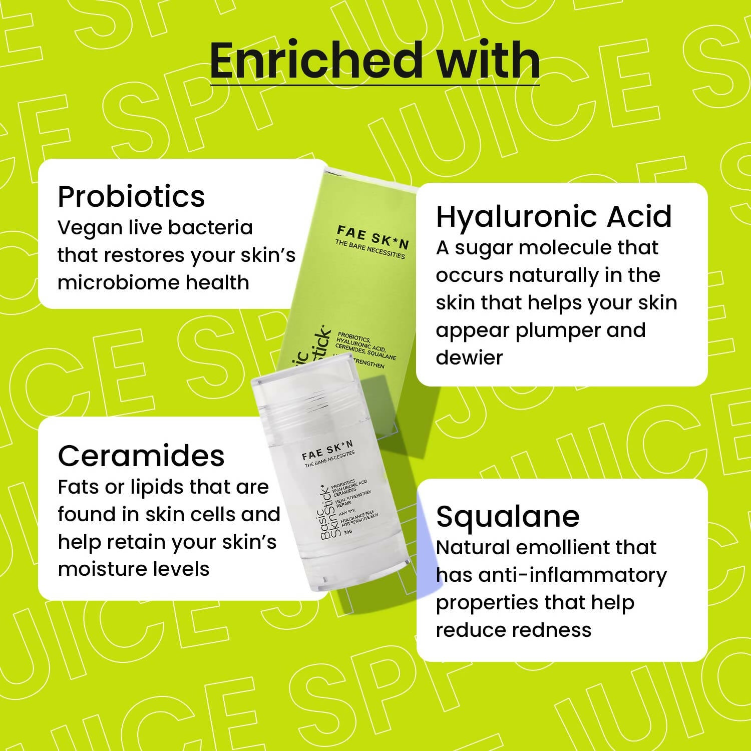 FAE Beauty Basic Skinstick Hydrating & Strengthening Serum Stick - Distacart