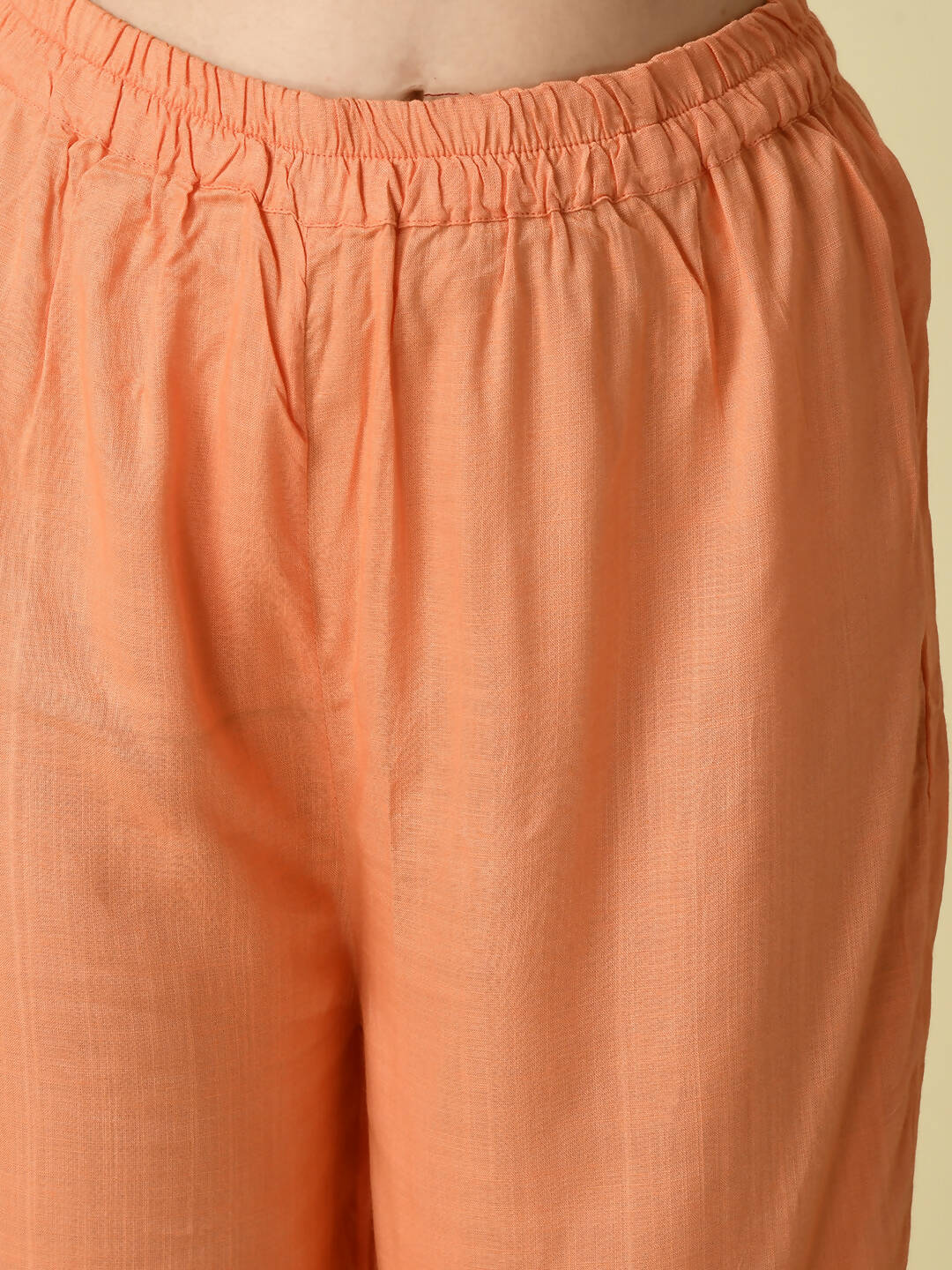 Myshka Women's Peach Embroidered Kurta With Palazzo - Distacart