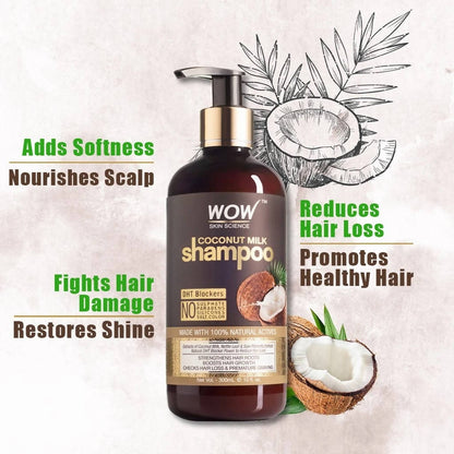 Wow Skin Science Coconut Milk Shampoo & Hair Conditioner - Distacart